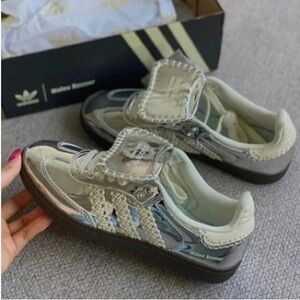 Adidas Samba x Wales Bonner Low Silver Metallic Sneakers